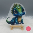 "Dino grüne Zacken" Bügelbild  (ca. 14cm X 11cm)